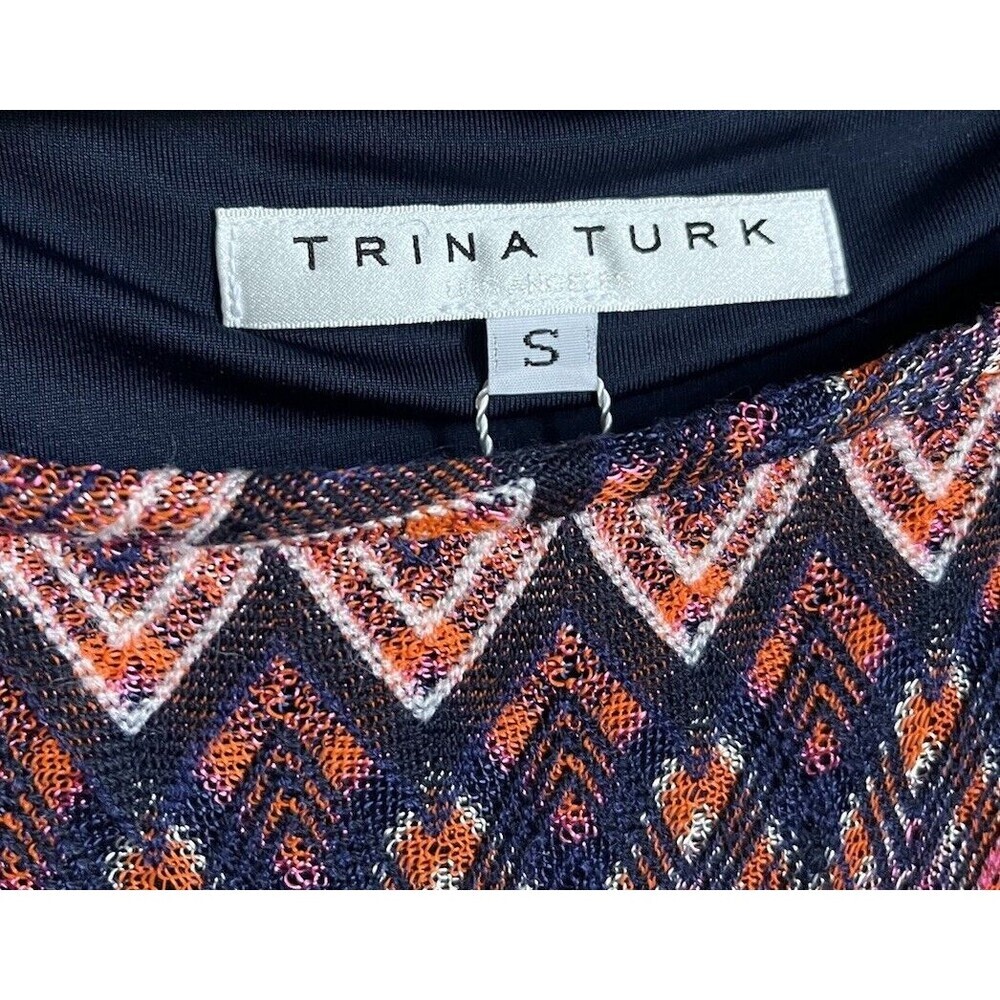 NWT! Trina Turk Nature Women's S Split-Sleeve Knit Dress Multi $398 - Picture 5 of 10